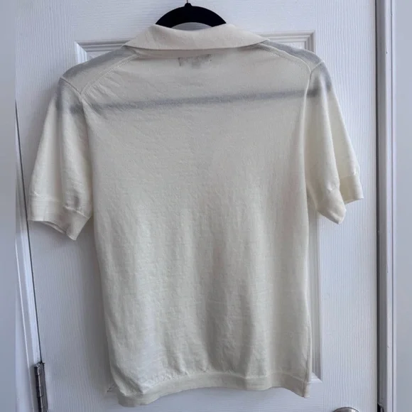 J.Crew Cream Short Sleeve Polo Sweater - Picture 2 of 4